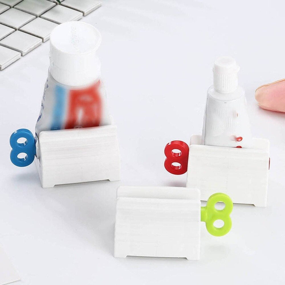 Pack of 2 Rolling Toothpaste Tube Squeezers Toothpaste Tube Holder Multifunction Manual Rotate Toothpaste Dispenser Tube Squeezer Tool Stand for Bathroom