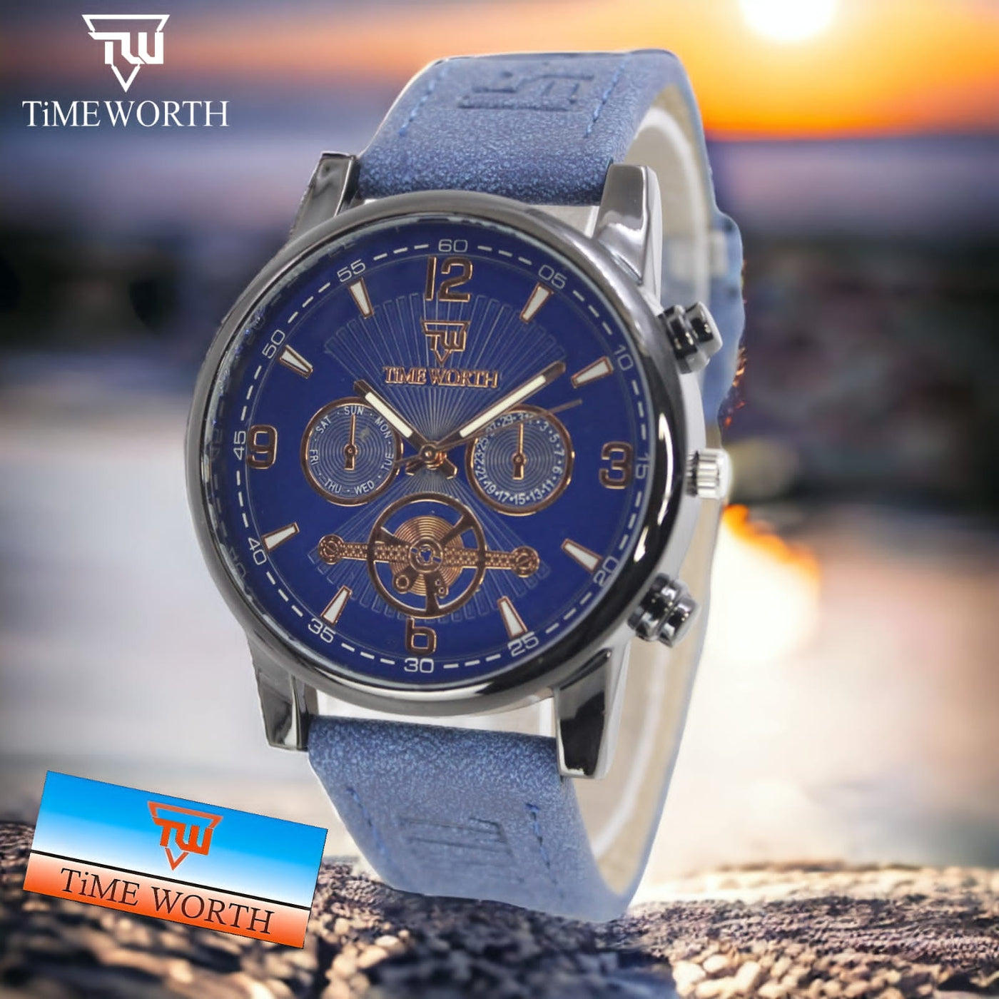 Timeworth Chronograph Round Dial Stylish Watch