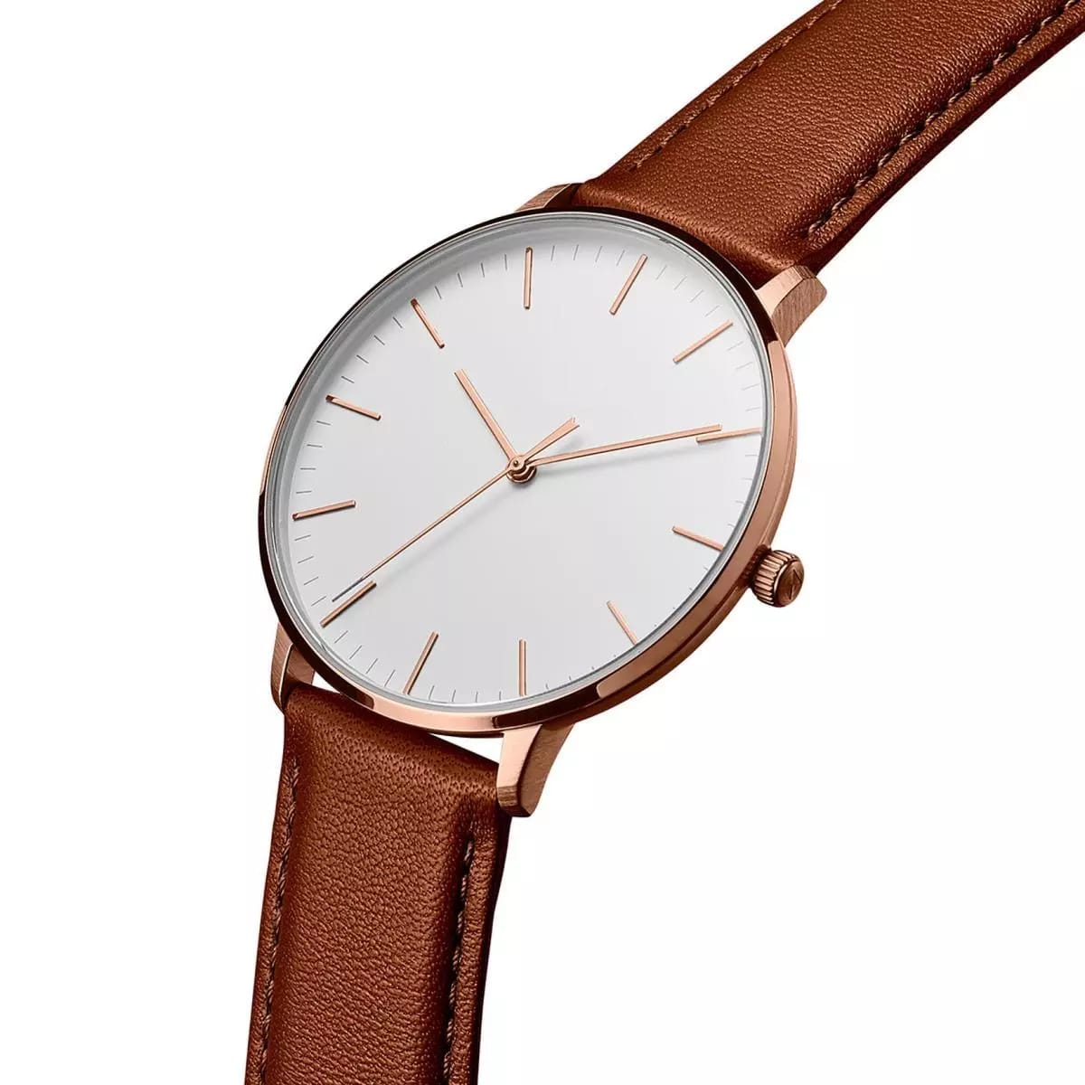High Quality Leather Straps Stylish Analog Wrist Watch - Without Box