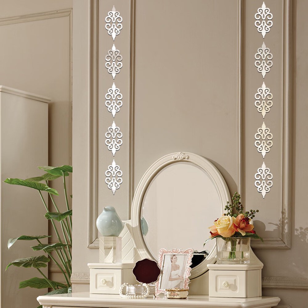 DIY Room Decoration Acrylic Mirror Wall Stickers (12 Pc Set)