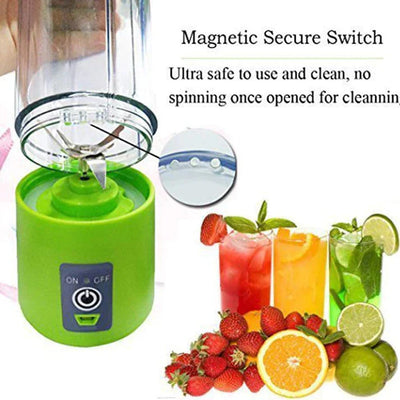 Six Blade Portable USB Rechargeable Electric Juicer Blender Bottle