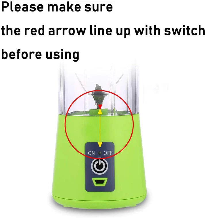 Six Blade Portable USB Rechargeable Electric Juicer Blender Bottle