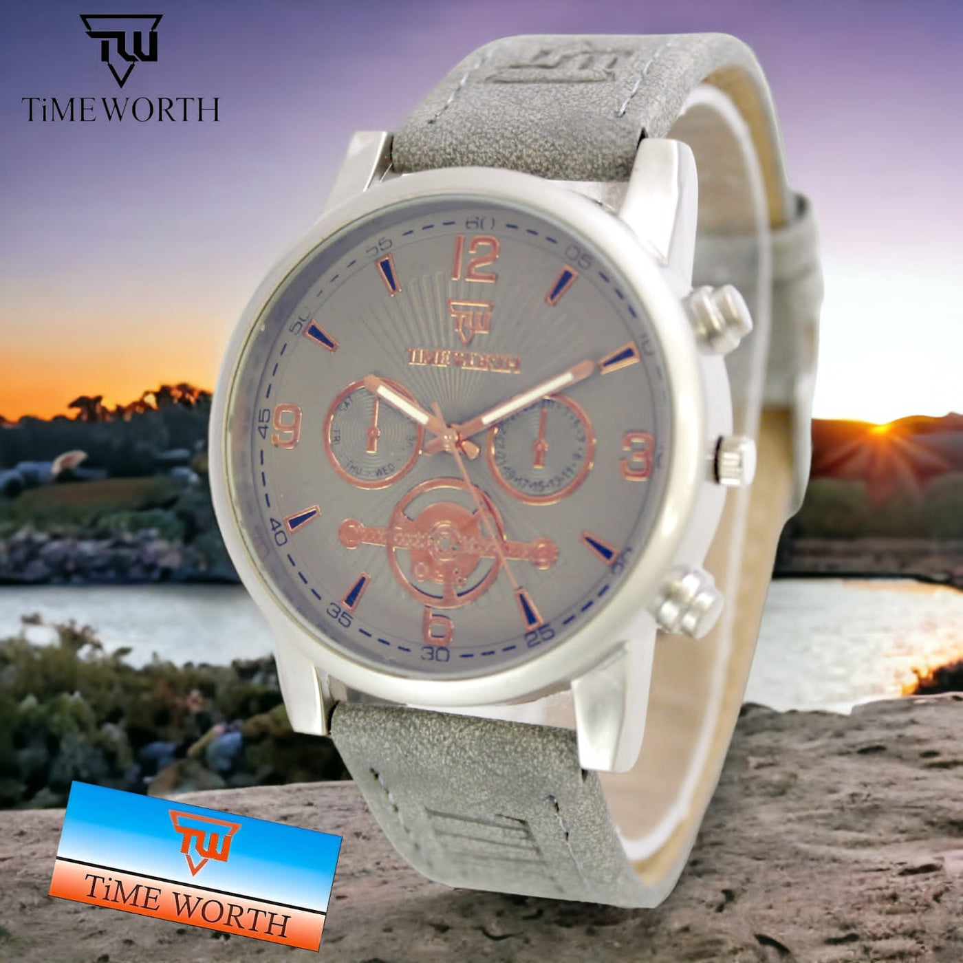 Timeworth Chronograph Round Dial Stylish Watch