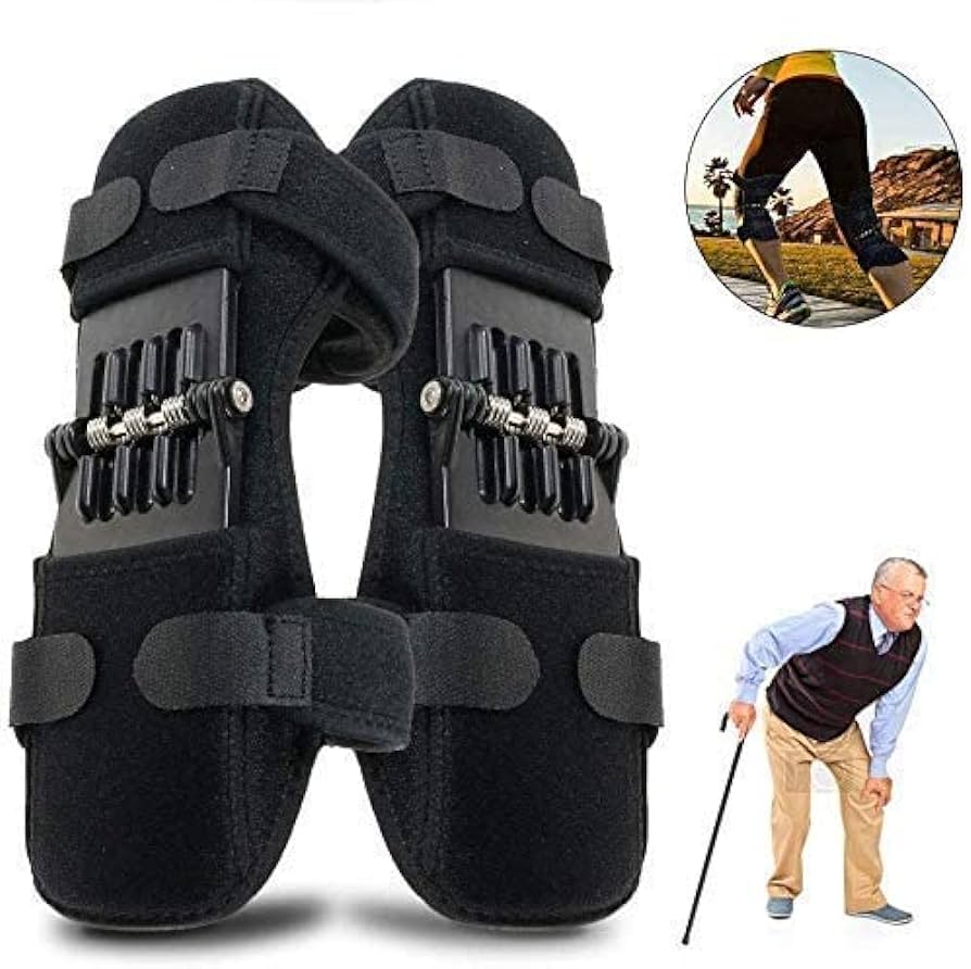 Join Support Knee Pad Breathable Non slip Power Lift Spring Force Knee Booster Tendon Brace Band  Pair