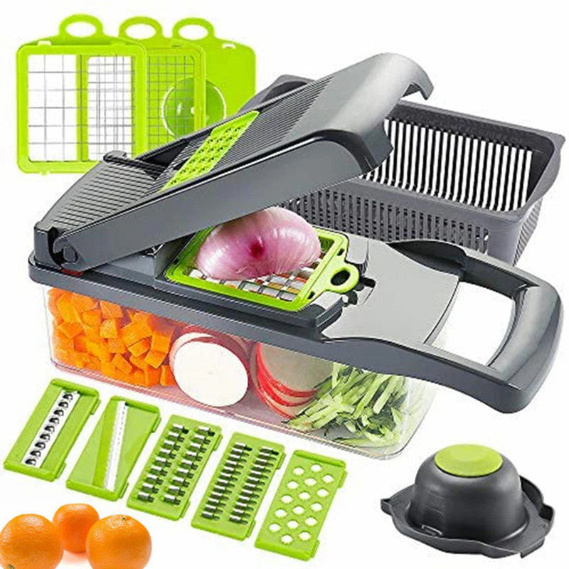 Multifunctional Vegetable Slicer Cutter & Shredder with Basket