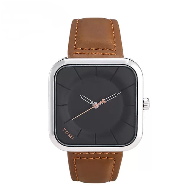 TOMI T-093 Men's Watch Date Quartz Leather Strap