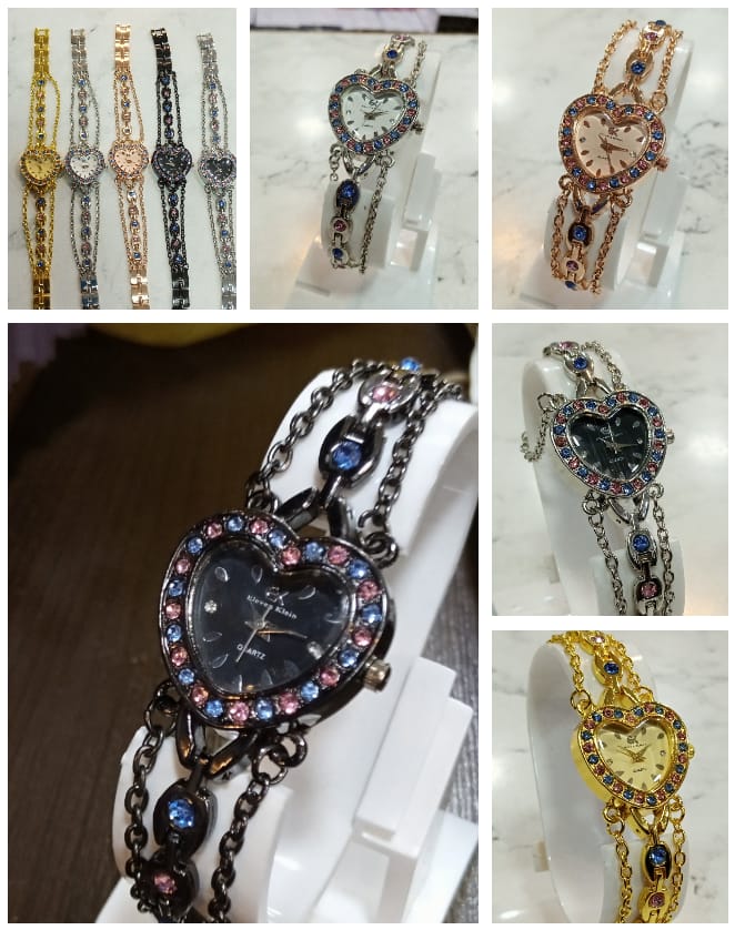 Girls heart design watch new collection 2023 (1pc) (Random colors)