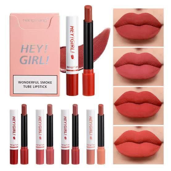 HENG FANG Hey Girl Matte Wonderful Smoke Tube Lipstick (4 Piece pack)