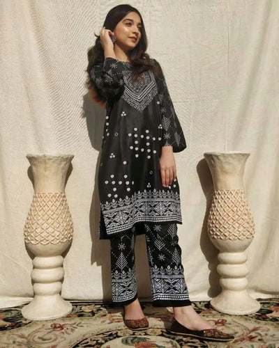 Lilen Block Print 2 Piece Suit