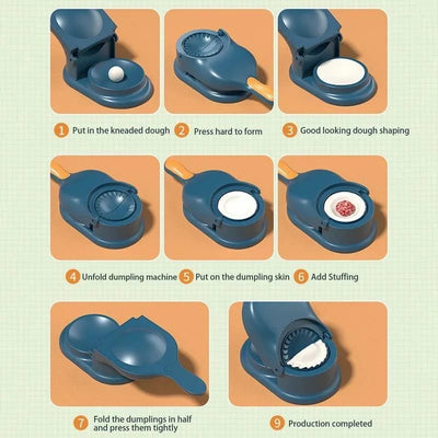 2-in-1 Manual Dumpling Wrapper Mold Labor-saving Home Kitchen Gadget (random Color)