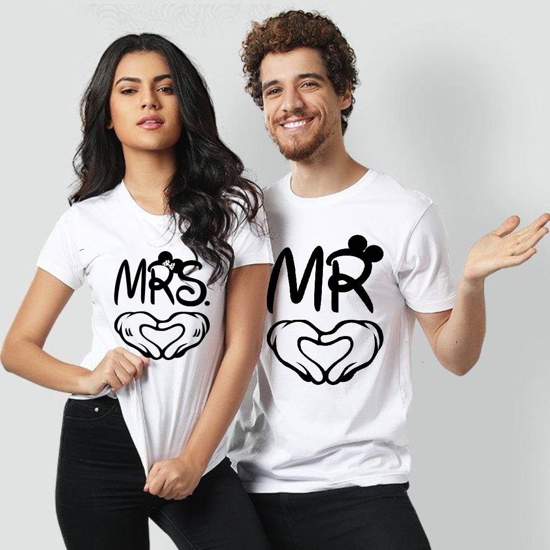 Mr &amp; Mrs Summer Couple Printed T-Shirt