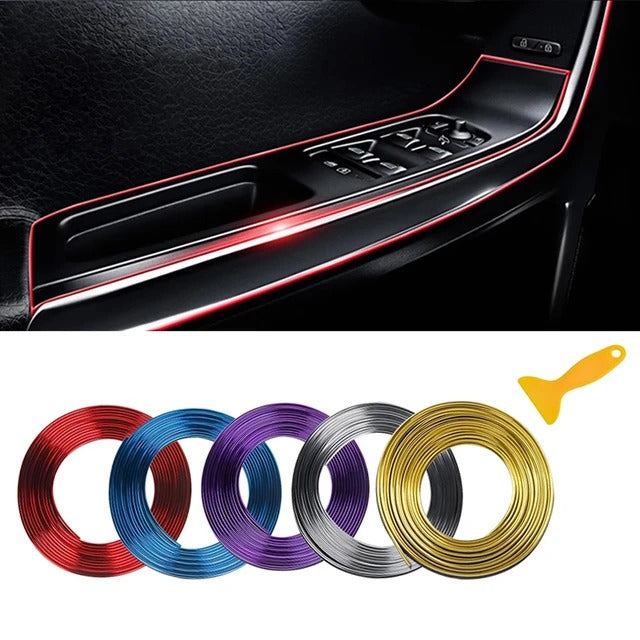 Car Interior Trim Strips 3D DIY 5 Meter Automobile Motor Exterior Decoration Molding Trim Strip Line Universal Car Gap Fillers