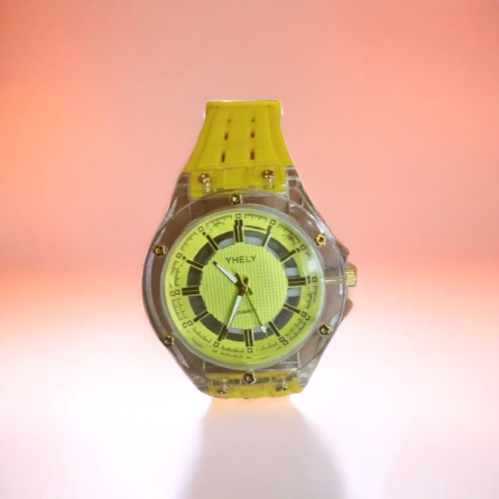 Yhely Rubber Strap Gents Watch With Normal Box